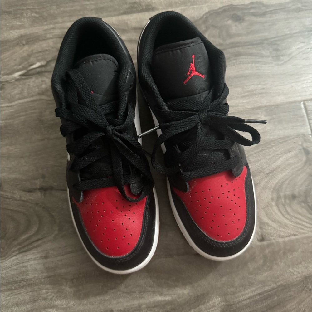 Jordan Black and Red Mid-Top Sneakers